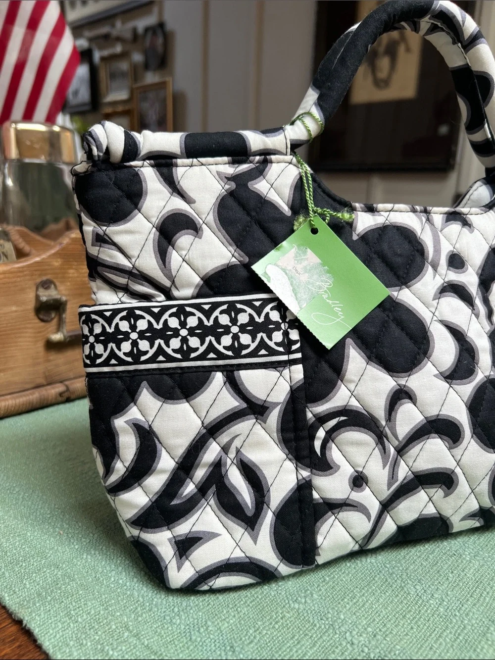 NWT Vera Bradley Gabby Tote in Retired Night and Day Pattern